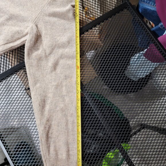 Black Brown 1826 Melange Oatmeal Lambswool Fine Knit Zip Sweater Cardigan L Used - Picture 12 of 13